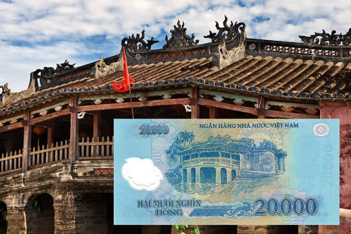 会安桥的形象被印在20,000越南盾塑料钞票上